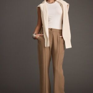 12th Tribe Virginia Taupe Seamed Slim Leg Trousers Size SS